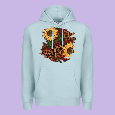 Christmas Leopard Sunflower Premium Hoodie Designed By Barkaloodesign