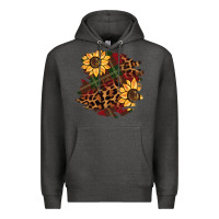 Charcoal Heather Christmas leopard sunflower Premium Hoodie - BarkalooDesign