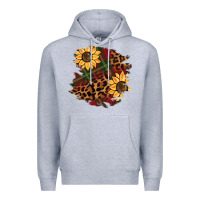 Heather Grey Christmas leopard sunflower Premium Hoodie - BarkalooDesign