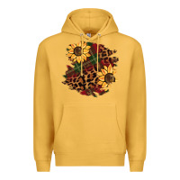 Mustard Christmas leopard sunflower Premium Hoodie - BarkalooDesign
