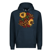Navy Christmas leopard sunflower Premium Hoodie - BarkalooDesign