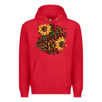 Red Christmas leopard sunflower Premium Hoodie - BarkalooDesign
