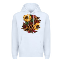 White Christmas leopard sunflower Premium Hoodie - BarkalooDesign