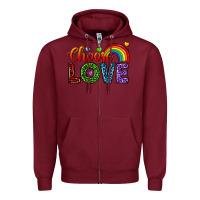 Burgundy choose love Zipper Hoodie - texasbilliewilder