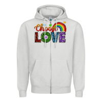 Dove Grey choose love Zipper Hoodie - texasbilliewilder