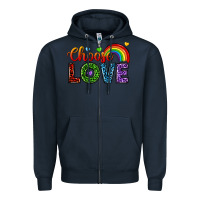 Navy choose love Zipper Hoodie - texasbilliewilder