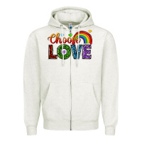 Oatmeal Heather choose love Zipper Hoodie - texasbilliewilder