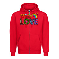 Red choose love Zipper Hoodie - texasbilliewilder