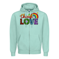 Seafoam choose love Zipper Hoodie - texasbilliewilder