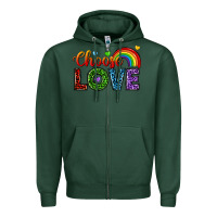 Sports Green choose love Zipper Hoodie - texasbilliewilder