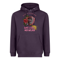 Plum just a woman who loves her welder Heavyweight Hoodie - SublimationCraftShop
