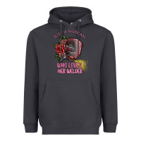 Smoke just a woman who loves her welder Heavyweight Hoodie - SublimationCraftShop