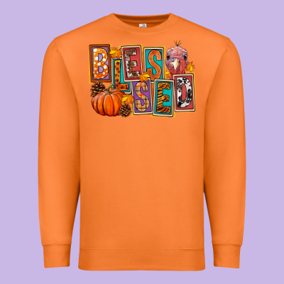 Blessed Thanksgiving Premium Sweatshirt Designed By Fadigitalartstudio