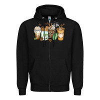 Black latte coffee cups Zipper Hoodie - Zillion Design Studio