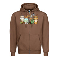Chestnut latte coffee cups Zipper Hoodie - Zillion Design Studio