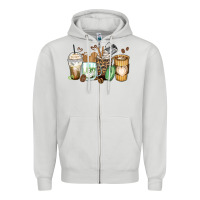 Dove Grey latte coffee cups Zipper Hoodie - Zillion Design Studio