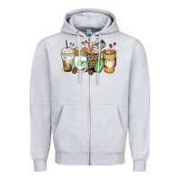 Heather Grey latte coffee cups Zipper Hoodie - Zillion Design Studio