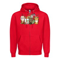 Red latte coffee cups Zipper Hoodie - Zillion Design Studio
