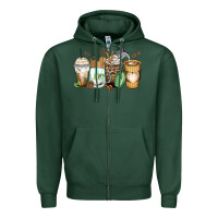 Sports Green latte coffee cups Zipper Hoodie - Zillion Design Studio
