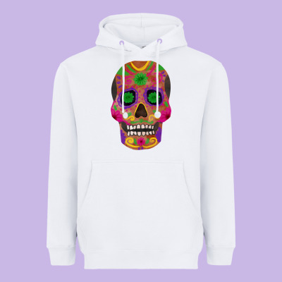 Sugar Skull Heavyweight Hoodie Designed By Fadigitalartstudio