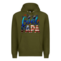 Army Green Cool Papa American Premium Hoodie - LillyAllenDesigns