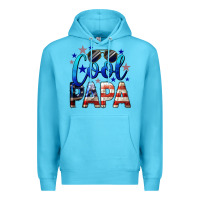 Ocean Blue Cool Papa American Premium Hoodie - LillyAllenDesigns