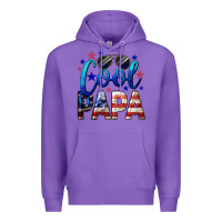 Purple Cool Papa American Premium Hoodie - LillyAllenDesigns