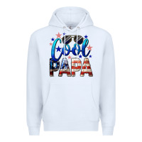 White Cool Papa American Premium Hoodie - LillyAllenDesigns