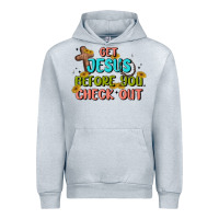Heather Grey get jesus before you check out Urban Hoodie - MaliasSmallBusiness