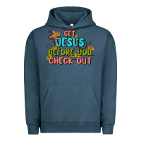 Pigment Midnight Navy get jesus before you check out Urban Hoodie - MaliasSmallBusiness