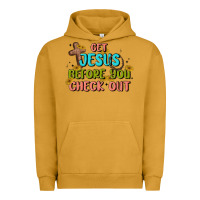 Pigment Peanut Butter get jesus before you check out Urban Hoodie - MaliasSmallBusiness