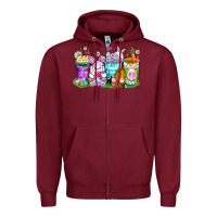 Burgundy easter coffee cups Zipper Hoodie - Zillion Design Studio