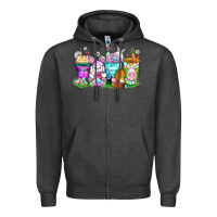 Charcoal Heather easter coffee cups Zipper Hoodie - Zillion Design Studio