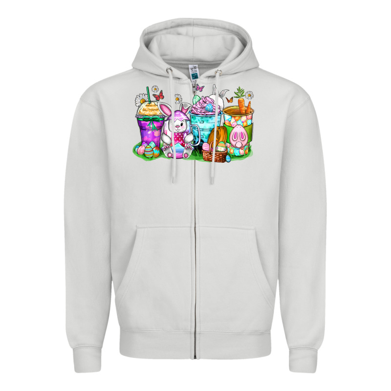 Easter Coffee Cups Zipper Hoodie by Zillion Design Studio | Teevron
