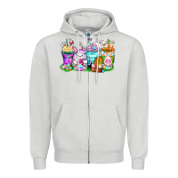 Dove Grey easter coffee cups Zipper Hoodie - Zillion Design Studio