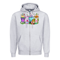 Heather Grey easter coffee cups Zipper Hoodie - Zillion Design Studio