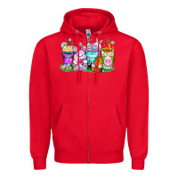 Red easter coffee cups Zipper Hoodie - Zillion Design Studio