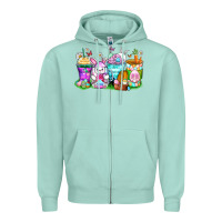 Seafoam easter coffee cups Zipper Hoodie - Zillion Design Studio