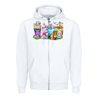 White easter coffee cups Zipper Hoodie - Zillion Design Studio