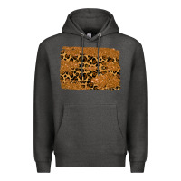 Charcoal Heather leopard glitter background Premium Hoodie - RanaPortraitStore