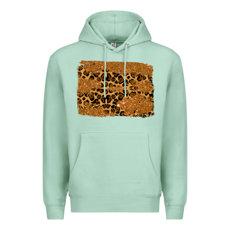 Leopard Glitter Background Premium Hoodie by RanaPortraitStore | Teevron