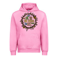 Fuchsia Pink when he was one the cross i was one his mind Urban Hoodie - MaliasSmallBusiness