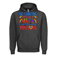 Charcoal Heather be careful who you hate it could  be someone you l Zipper Hoodie - texasbilliewilder