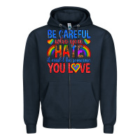 Navy be careful who you hate it could  be someone you l Zipper Hoodie - texasbilliewilder