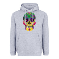Heather Grey sugar skull Heavyweight Hoodie - FaDigitalArtStudio