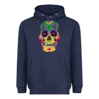 Navy sugar skull Heavyweight Hoodie - FaDigitalArtStudio