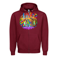 Burgundy be kind with heart ballons Zipper Hoodie - texasbilliewilder