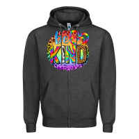 Charcoal Heather be kind with heart ballons Zipper Hoodie - texasbilliewilder