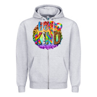 Heather Grey be kind with heart ballons Zipper Hoodie - texasbilliewilder