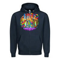 Navy be kind with heart ballons Zipper Hoodie - texasbilliewilder